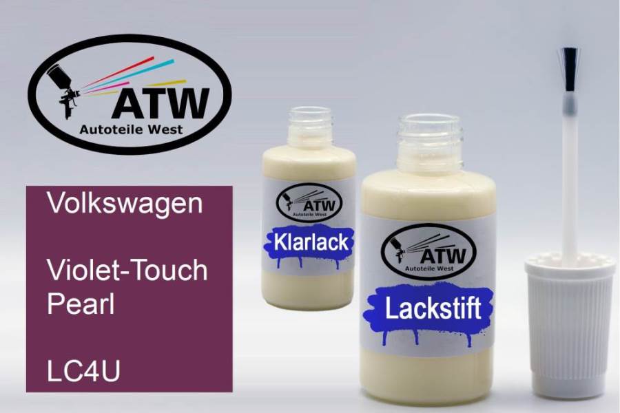 Volkswagen, Violet-Touch Pearl, LC4U: 20ml Lackstift + 20ml Klarlack - Set, von ATW Autoteile West.